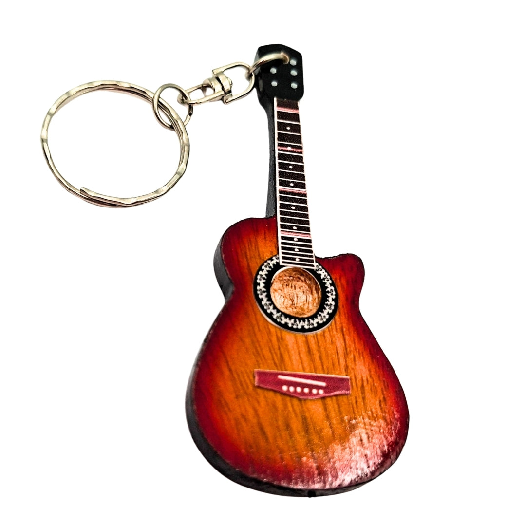 Drewniany Brelok Gitara Akustyczna z Personalizowanym Grawerem