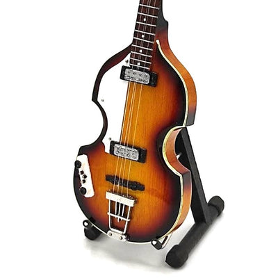 Mini guitarra baixo estilo Paul McCartney, MGT-2028, mogno, possibilidade de personalização por gravação, ideal para presente, altura 27,5 cm