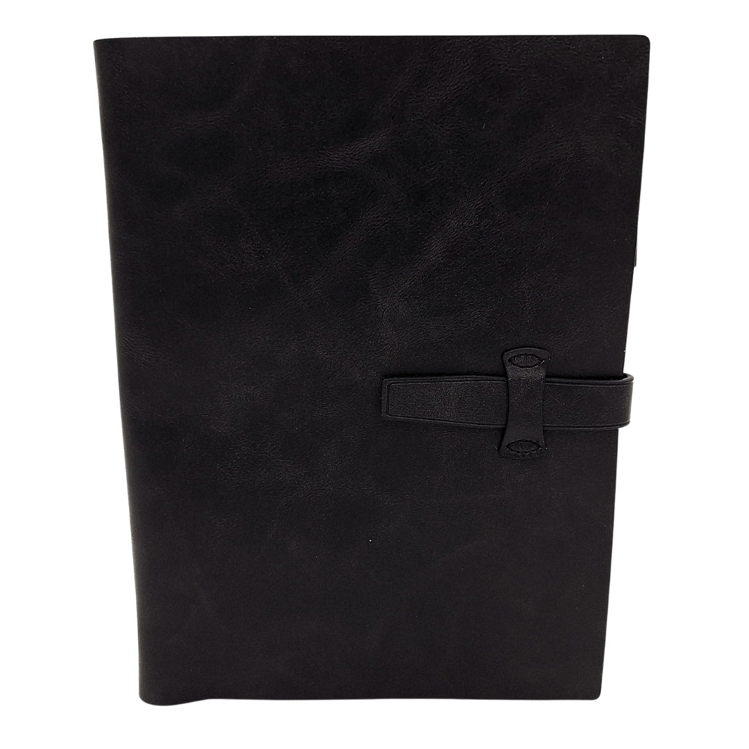 Caderno Elegante de Pele A5 Vintage Retro com Fecho e Possibilidade de Personalização por Gravação