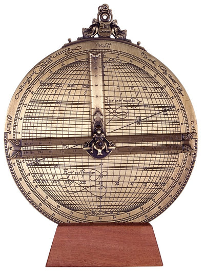 Astrolábio de Latão Rojas H34 com possibilidade de personalização por gravação – diâmetro 20 cm, presente elegante para qualquer ocasião, dispositivo de navegação e astronómico feito à mão em estilo renascentista