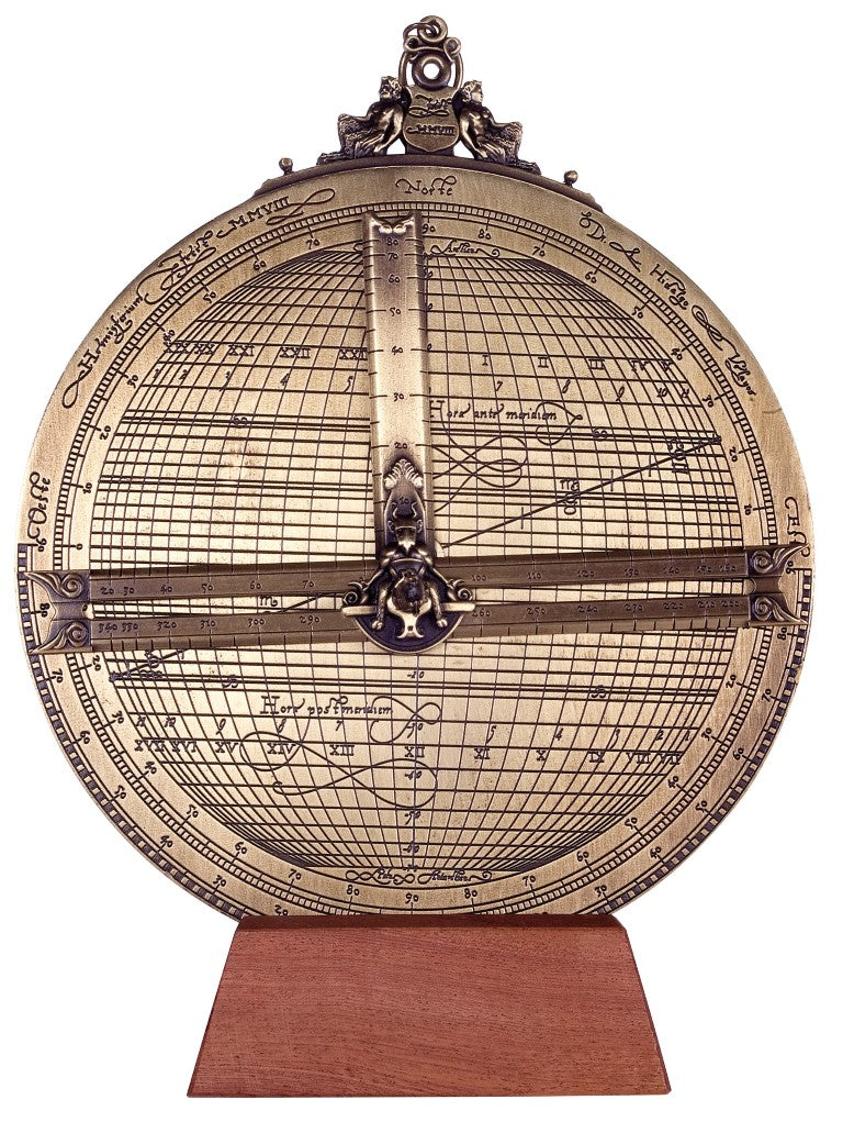 Astrolábio de Latão Rojas H34 com possibilidade de personalização por gravação – diâmetro 20 cm, presente elegante para qualquer ocasião, dispositivo de navegação e astronómico feito à mão em estilo renascentista