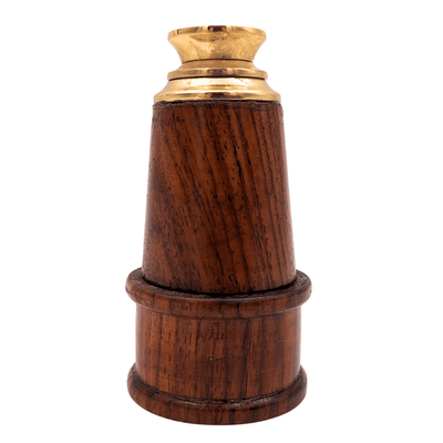 Luneta Retro em Latão e Madeira HT021 com Possibilidade de Gravação – Decoração Elegante para Presente em Estilo Vintage, Marinheiro, Comprimento 18 cm