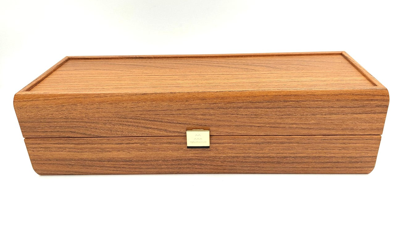 Caixa de madeira exclusiva para garrafa de vinho BWXL30 com possibilidade de personalização por gravação, nogueira, ideal para presente, dimensões 35x14x10 cm