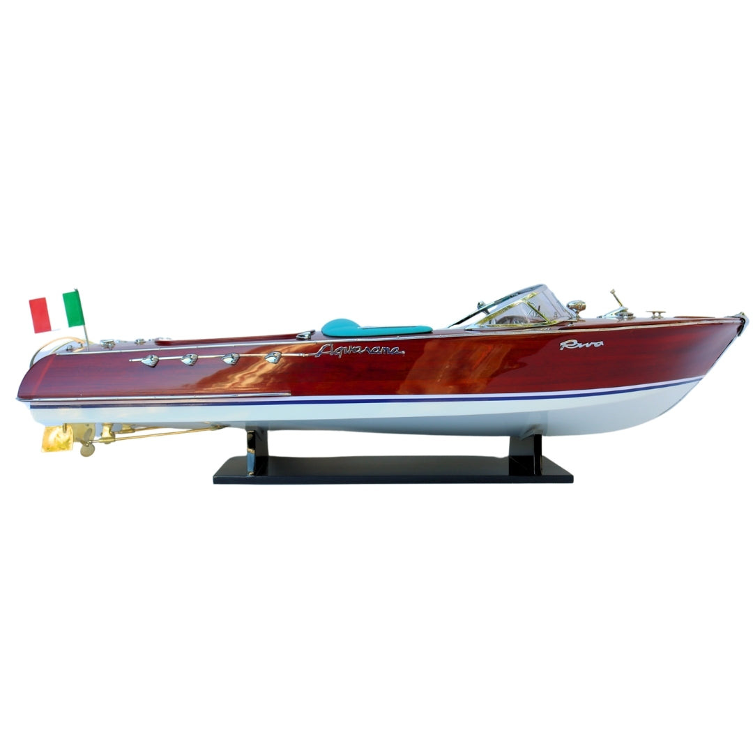 Modelo exclusivo de lancha Riva Aquarama 87cm com possibilidade de personalização por gravação
