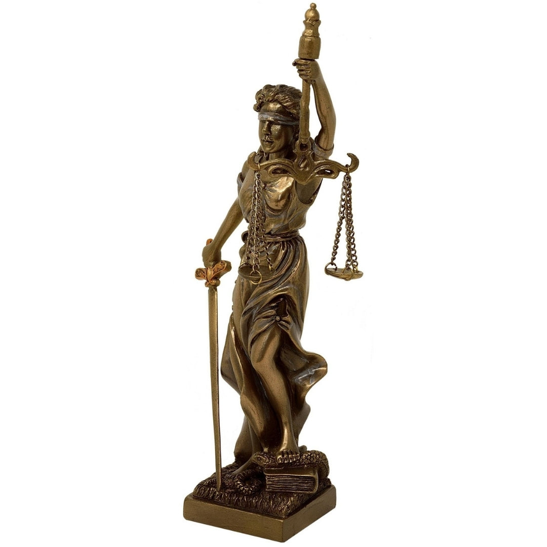 Estatueta de Têmis Deusa da Justiça 20 cm com possibilidade de personalização por gravação