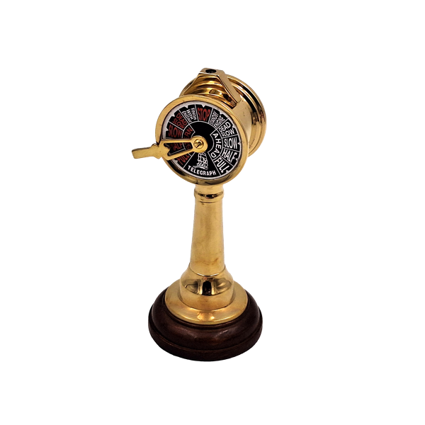 Telégrafo naval COM-2005 de latão e madeira, altura 16 cm, gravação personalizada, ideal para presente para amantes da navegação