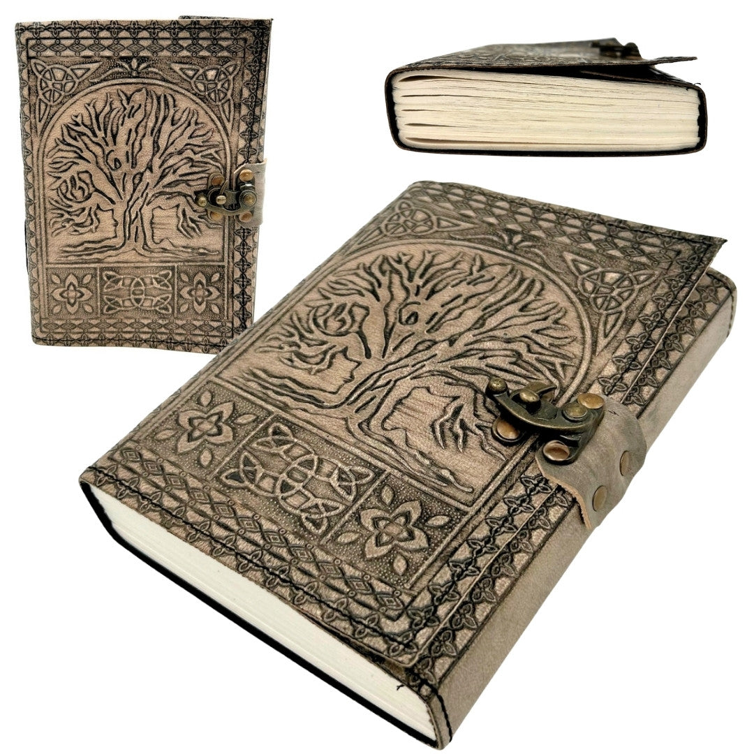 Caderno de Couro Retro Árvore da Vida com Gravação