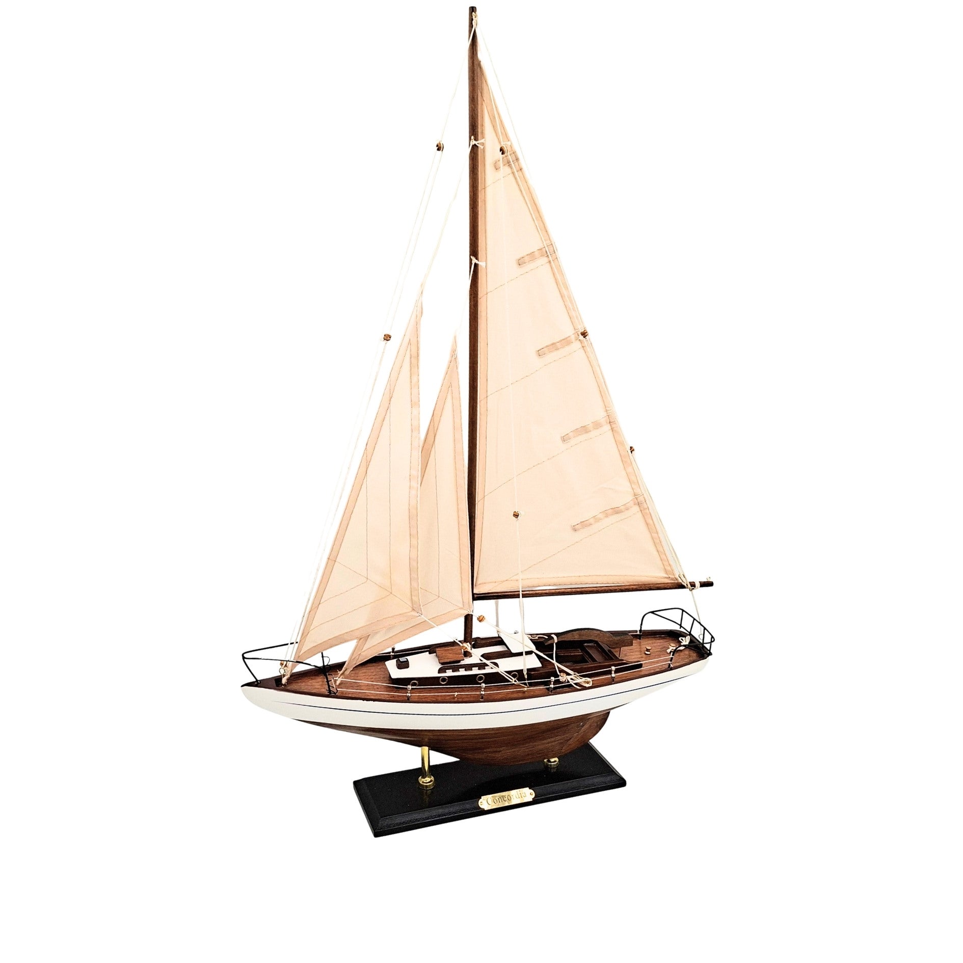 Modelo de Iate à Vela 66 cm com possibilidade de personalização por gravação