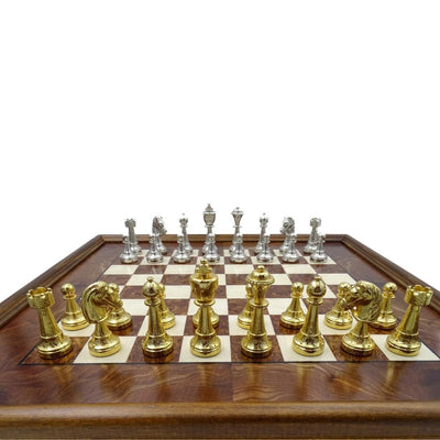 Xadrez exclusivo Italfama de metal dourado 53x53 cm com possibilidade de gravação personalizada