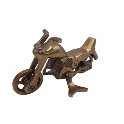 Modelo metálico de motocicleta N-2960 em alumínio com acabamento em latão antigo – gravação personalizada para presente, dimensões 17,5 x 10 cm
