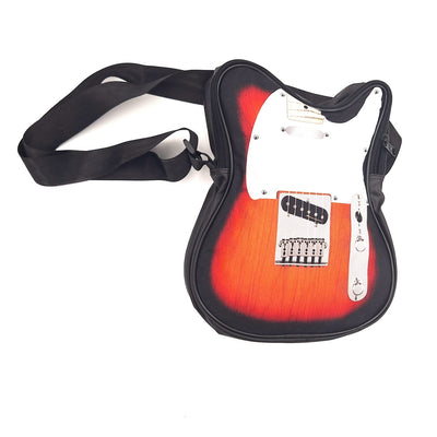 Mala de ombro em forma de guitarra elétrica RBG-023 com possibilidade de personalização por gravação, impermeável, ideal para presente para amantes da música, PVC 100% e poliéster, dimensões 34 x 23 x 5 cm