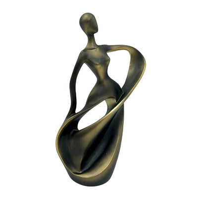Estatueta de bailarina em dourado antigo 24 cm com possibilidade de gravação personalizada