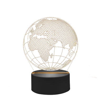 Candeeiro LED Globo com 7 cores de luz, possibilidade de personalização por gravação, presente ideal para viajantes, altura 17 cm, cabo USB