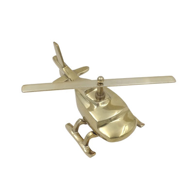 Modelo metálico de helicóptero com possibilidade de gravação personalizada – dourado, 32 cm