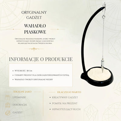 Pêndulo de Areia Sand Pendulum com Gravação - Decoração Inspiradora 38cm com Areia Cinética