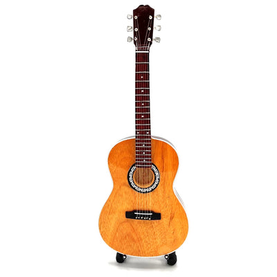 Mini Guitarra Clássica com Gravação - Decoração de Madeira de Mogno 25 cm