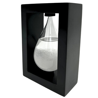 Barometr Burzowy Fitzroya w Oprawie Drewnianej - Kropla Storm Glass z Możliwością Personalizacji Grawerem - Idealny Prezent na Każdą Okazję - Elegancka Stacja Pogody w Nowoczesnym Stylu z Kryształami Reagującymi na Zmiany Pogody