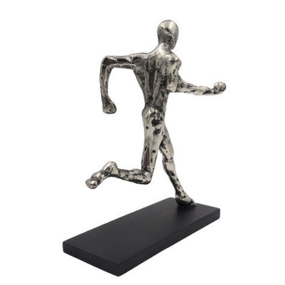 Estatueta metálica de corredor com gravação