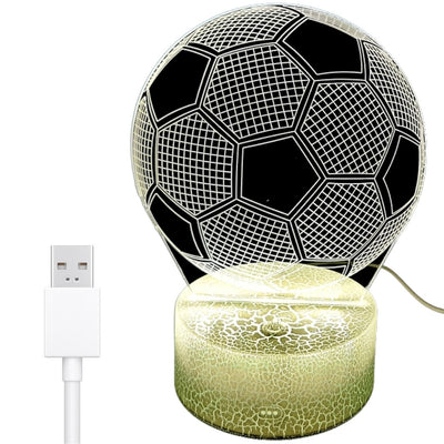 Candeeiro de noite Bola com possibilidade de personalização por gravação - Presente ideal para amantes de futebol - 17 cm de altura - 3 cores à escolha - Alimentação por USB ou 3 pilhas AAA