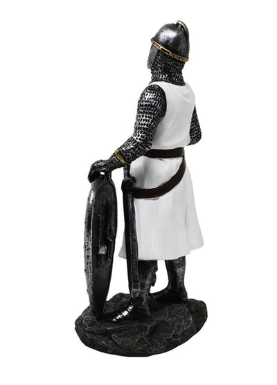 Estátua de Cavaleiro Templário 18,5 cm em Poliresina com possibilidade de personalização por gravação