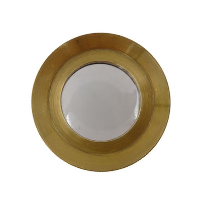 Lupa com Tripé MAG-0015 com Caixa em Latão, Cor Dourada, Possibilidade de Personalização de Gravação, Ideal para Presente para Joalheiros e Filatelistas, Altura 7 cm, Ampliação x3
