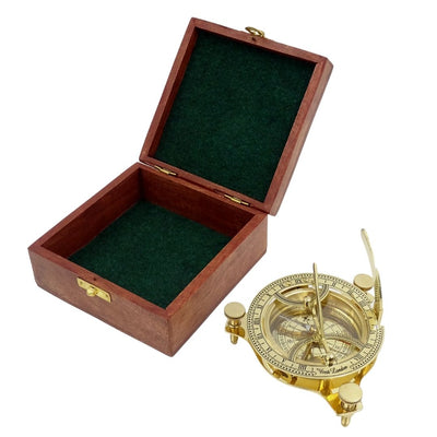 Bússola de Latão com Relógio de Sol NC1504
