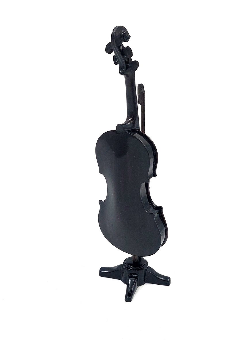 Mini violino feito à mão em resina, altura 13 cm, possibilidade de personalização por gravação, ideal para presente para amantes de música