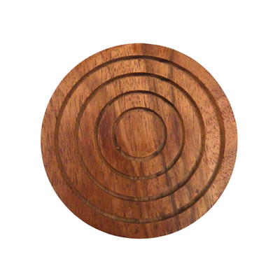 Bases de copos de madeira com gravação - Conjunto Barril com 6 bases e recipiente com adornos em latão