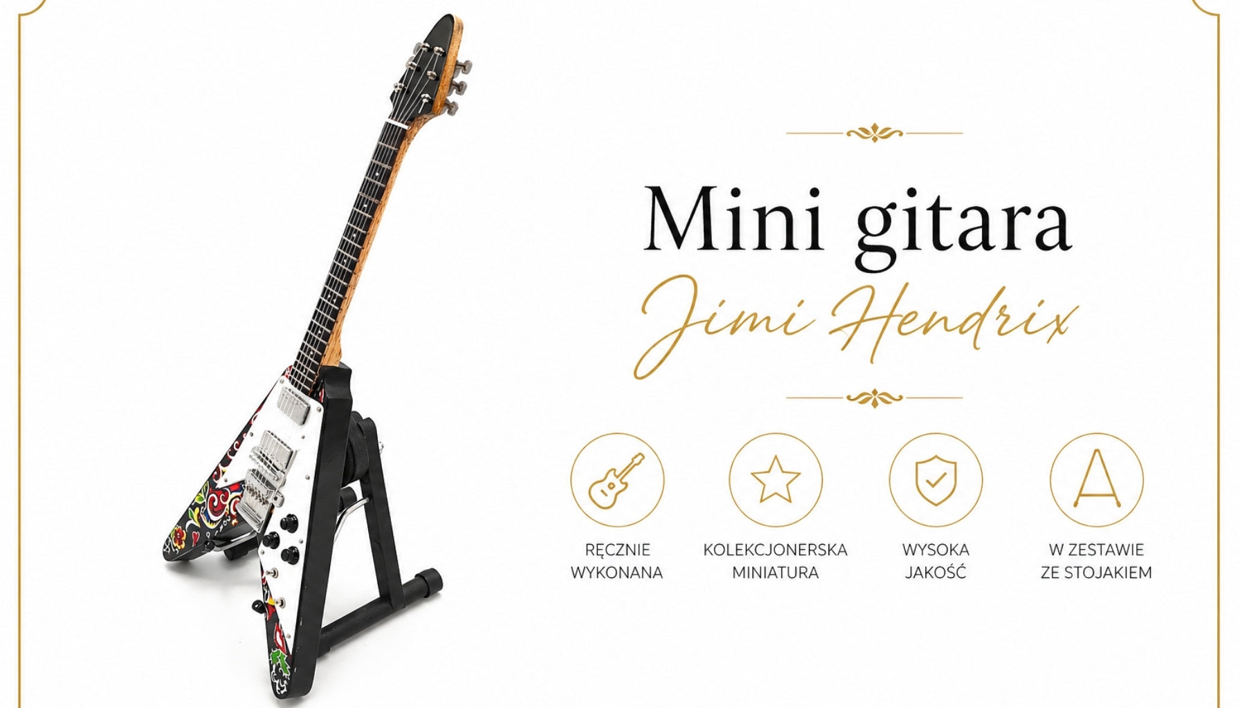 Mini guitarra Jimi Hendrix - Psychodelic F. V - MGT-1182
