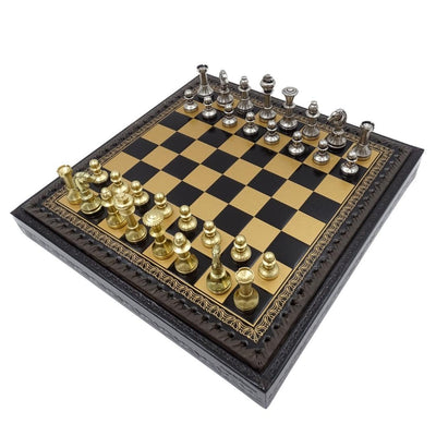 Xadrez Exclusivo de Latão Italfama 28x28 cm com Personalização por Gravação