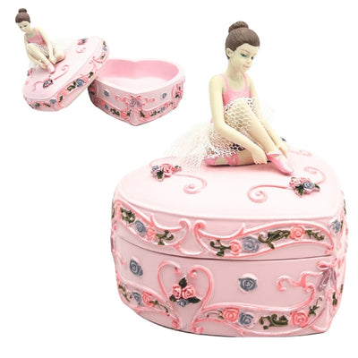 Caixa de Música Bailarina Coração Lago dos Cisnes com Possibilidade de Gravação Personalizada, Rosa, 12,5 cm, Presente Ideal para Aniversário ou Aniversário de Casamento
