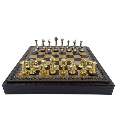 Xadrez Exclusivo de Latão Italfama 28x28 cm com Personalização por Gravação