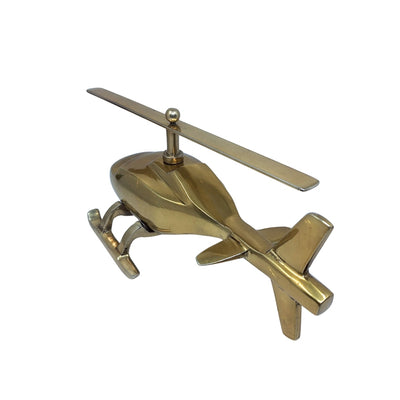 Modelo metálico de helicóptero com possibilidade de gravação personalizada – dourado, 32 cm