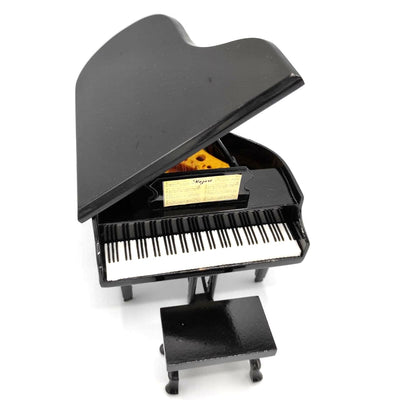 Mini piano com possibilidade de personalização por gravação, preto, feito à mão em balsa, escala 1:10, ideal para presente para pianistas e amantes de música, altura 8 cm