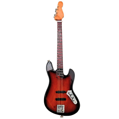 Mini guitarra decorativa de 15 cm num suporte, com possibilidade de personalização por gravação