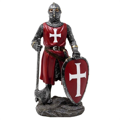 Figura Cavaleiro Cruzado 18,5 cm em Polyresina com possibilidade de personalização por gravação
