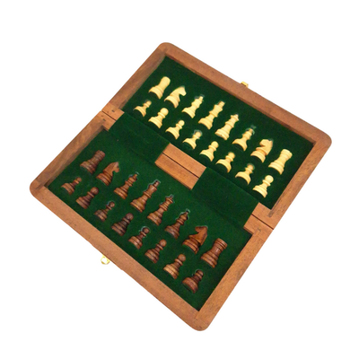 Xadrez magnético de madeira 17x17cm com gravação personalizada