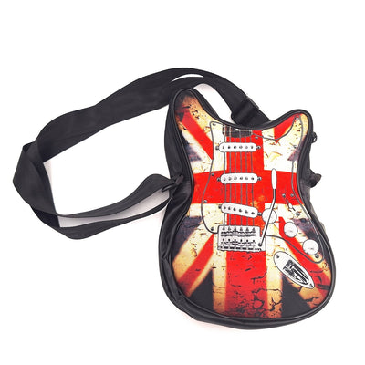 Mala de ombro em forma de guitarra com bandeira britânica RBG-008 com possibilidade de personalização por gravação