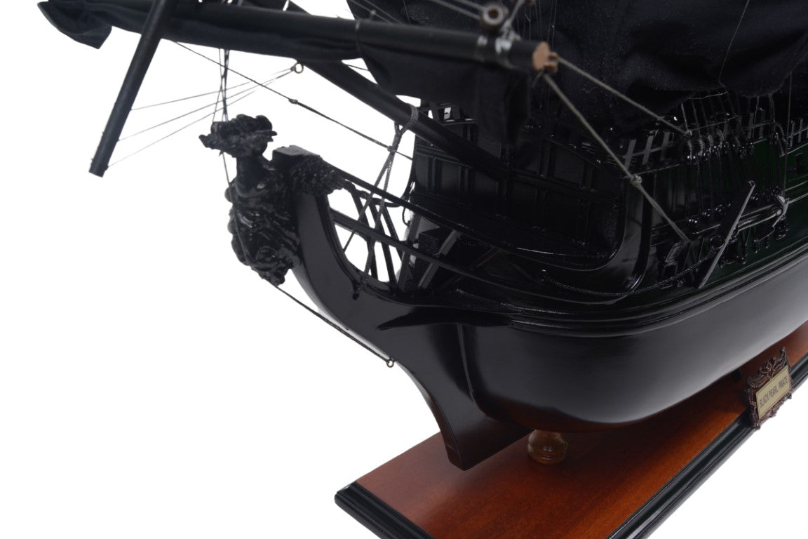 Modelo de Navio Pirata Pérola Negra BP80R com Possibilidade de Personalização por Gravação, comprimento 89 cm, presente exclusivo para qualquer ocasião, artesanato artístico, base em madeira