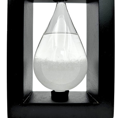 Barometr Burzowy Fitzroya w Oprawie Drewnianej - Kropla Storm Glass z Możliwością Personalizacji Grawerem - Idealny Prezent na Każdą Okazję - Elegancka Stacja Pogody w Nowoczesnym Stylu z Kryształami Reagującymi na Zmiany Pogody