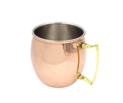 Caneca de Cobre em Aço Inoxidável 304 500ml com Possibilidade de Personalização por Gravação - Ideal para Presente - Altura 13,5 cm, Cor Cobre, Modelo MM7012