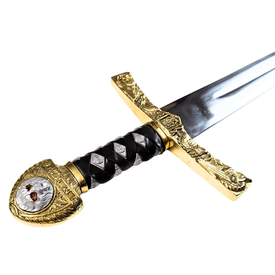 Réplica da Espada Excalibur do Rei Artur com Gravação – 98,5 cm, Lâmina de Aço, Empunhadura de Latão