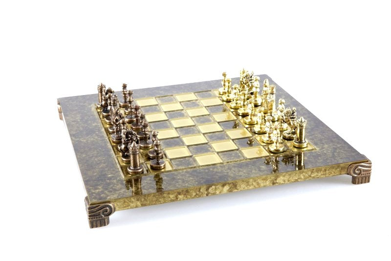 Xadrez Metálico Exclusivo Bizâncio 20x20 cm com Gravação Personalizada