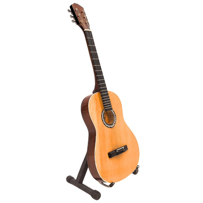 Mini Guitarra Clássica com Gravação - Decoração de Madeira de Mogno 25 cm