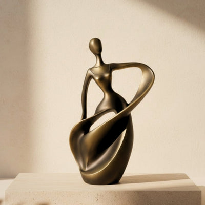 Estatueta de bailarina em dourado antigo 24 cm com possibilidade de gravação personalizada