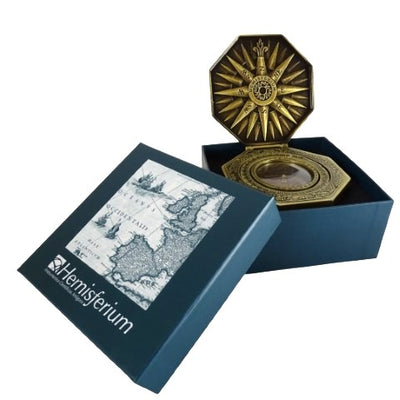 Bússola Magnética Cardan Exclusiva H43 em Latão e Madeira com Gravação Personalizada