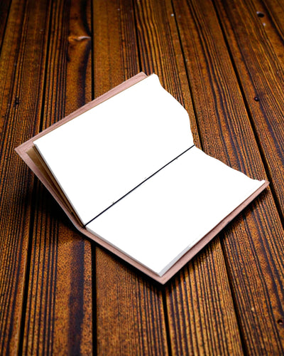 O meu diário de lista de desejos – caderno de notas em pele feito à mão, castanho, 22 × 12 × 1,5 cm, 80 páginas