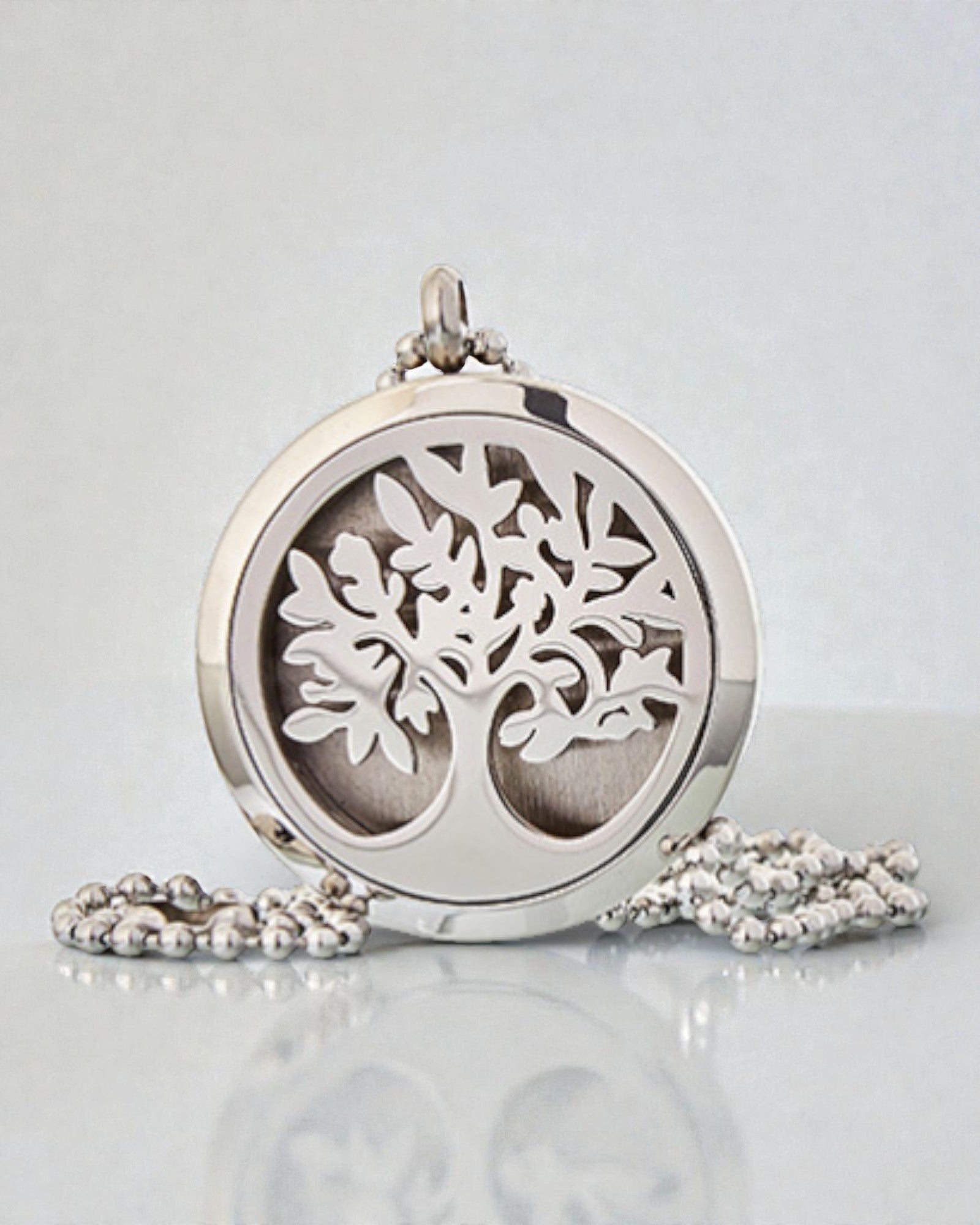 Colar Aromalife Tree – Medalhão Secreto de Aroma com Motivo de Árvore da Vida 30 mm