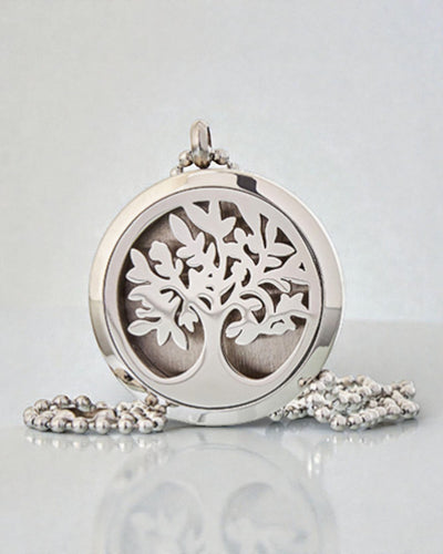 Colar Aromalife Tree – Medalhão Secreto de Aroma com Motivo de Árvore da Vida 30 mm