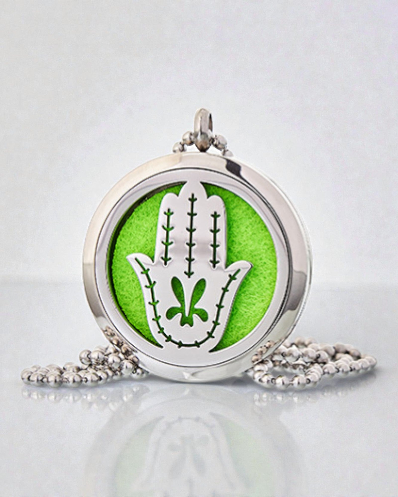 Hamsa Aura – Colar de Aromaterapia Mão de Fátima 30 mm